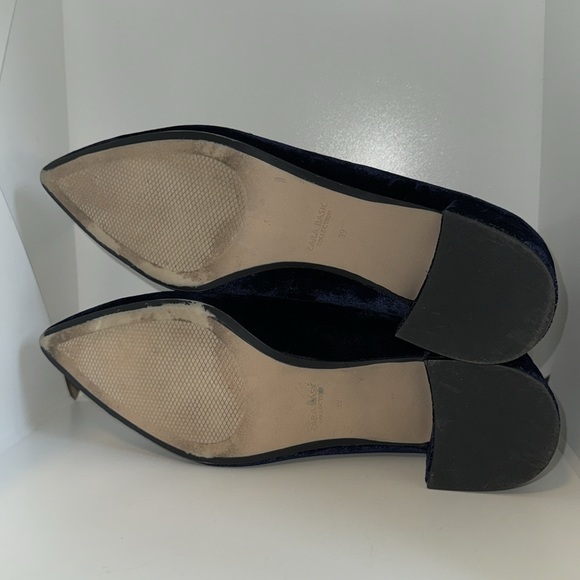 Zara Basic Navy Blue Velvet Block Heel Pumps Heels Women’s EU 39 - Picture 10 of 11